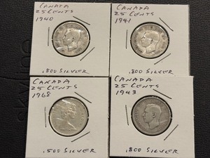 lot 12 image: Canada Silver Quarters