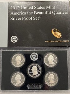 lot 22 image: 2012-S America the Beautiful Quarters Silver Proof Set