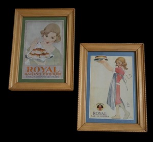 lot 97 image: Two Vintage Royal Baking Powder Framed Advertisements