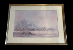 lot 96 image: Framed Landscape Abstract Print