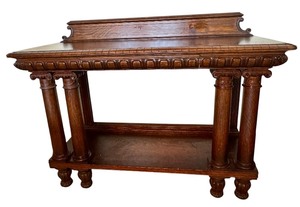 lot 7 image: Antique Neoclassical Style Library  Console Table