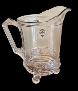 lot 58C image: Antique Early American Pattern Glass EAPG Pitcher  Antique EAPG Royal Lady Belmont Glass Pitcher