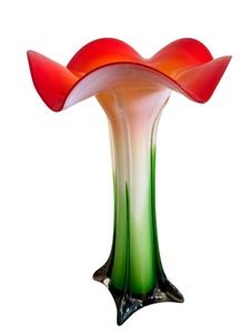 lot 67 image: Italian Art Glass Flower Form Tall Vase