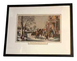 lot 175 image: American Country Life Pleasures of Winter Print by Nathanial Currier