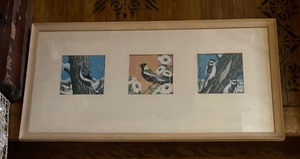 lot 182 image: Beautiful Triple Bird Print