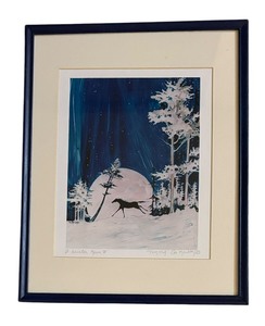lot 230 image: A Winter Run Print by Teresa Cox Kolar