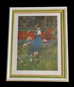lot 246 image: Lisbeth with Peonies Print by Carl Larsson