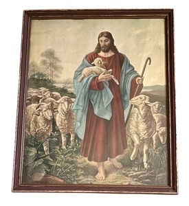 lot 306 image: Jesus the Good Shepard Print by Bernard Plockhorst