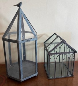 lot 110 image: Two Decorative Glass and Metal Terrariums