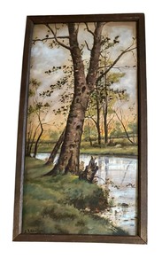 lot 315 image: Beautiful Forest Painting by S. R. Chalee
