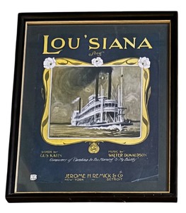 lot 320 image: Framed Vintage Sheet Music LouSiana