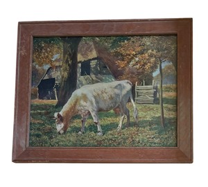 lot 377 image: Cow in the Pasture Print