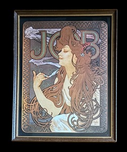 lot 444 image: Job Cigarette Rolling Papers Art Nouveau Advertisement by Alphonse Mucha