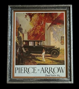 lot 440 image: Vintage Advertising Print for the Pierce Arrow Dual Vase Six Car