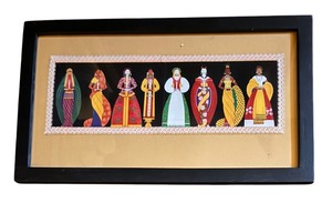 lot 472 image: Framed Vintage Folk Art Print
