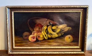 lot 40 image: Vintage Framed Still Life Oil Painting