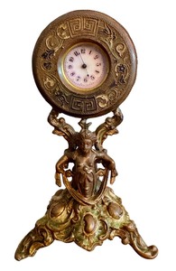 lot 9 image: Vintage Figurine Art Nouveau Clock  Vintage Boudoir Clock