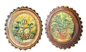 lot 201 image: Two Vintage Oval Framed Oil Paintings