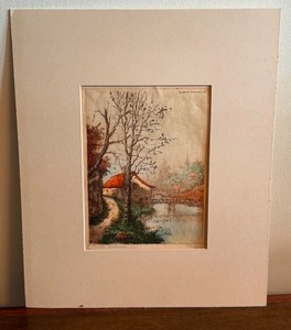 lot 174 image: Vintage Colored Etching