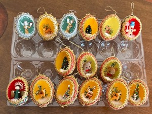 lot 175B image: Assorted Diorama Style Handcrafted Christmas Ornaments