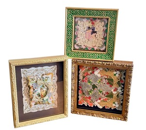 lot 162 image: Three Shadow Box Framed Vintage Valentines