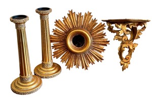 lot 129 image: Stylish Gilded Home Decor Items