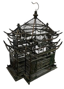 lot 251 image: Amazing Pagoda Style Bird Cage