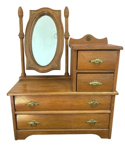 lot 264 image: Victorian Style Doll Dresser with Mirror