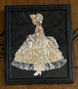 lot 492 image: Vintage Fancy Lady Lace and Ribbon Embellished Decor