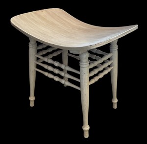 lot 274 image: Charming Vintage Curved Seat Wooden Stool