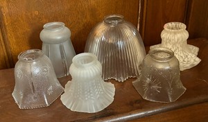 lot 516 image: Selection of Six Vintage Glass Lamp Shades