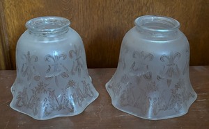 lot 519 image: Two Vintage Glass Lamp Shades