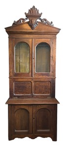 lot 5 image: Antique Victorian Carved Walnut Secretary