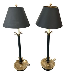 lot 583 image: Pair of Elegant Tall Table Lamps
