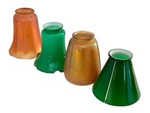 lot 222 image: Four Colored Glass Lamp Shades