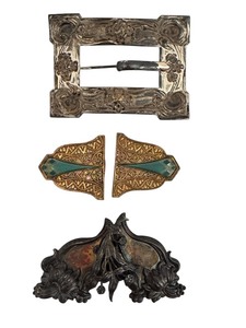 lot 452 image: Three Vintage Art Nouveau Buckles