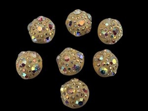 lot 460 image: Set of Seven Vintage Rhinestone Accented Buttons