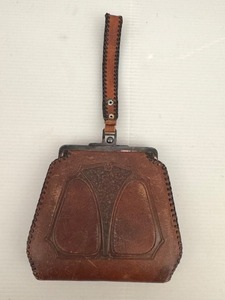 lot 468 image: Vintage Leather Tooled Handbag with Art Nouveau Design