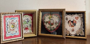lot 326 image: Four Framed Vintage Valentines