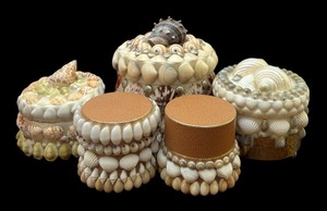 Handcrafted Seashell Design Jewelry Box  Dresser Box
