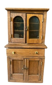 lot 382 image: Vintage Wooden Doll Country Kitchen Hutch