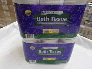 lot 55 image: 24 Rolls Pasque 2 ply Bath Tissue...