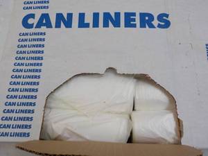 lot 75 image: Case of 250 Clear 33 Gallon Can Lin...