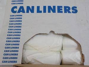 lot 78 image: Case of 250 Clear 33 Gallon Can Lin...