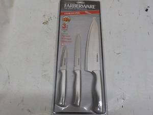 lot 126 image: Farber ware Stainless Steel 3 pc Cu...
