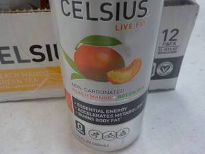 lot 160 image: 12 pack Celsius 12 oz cans Non-Carb...