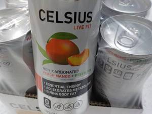lot 165 image: 12 pack Celsius 12 oz cans Non-Carb...