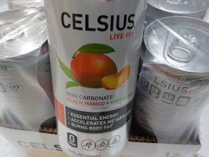 lot 166 image: 12 pack Celsius 12 oz cans Non-Carb...