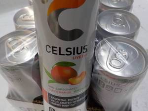 lot 167 image: 12 pack Celsius 12 oz cans Non-Carb...