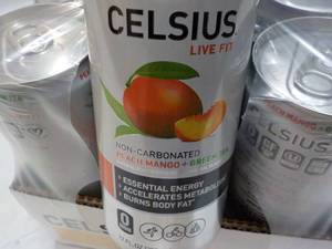 lot 168 image: 12 pack Celsius 12 oz cans Non-Carb...